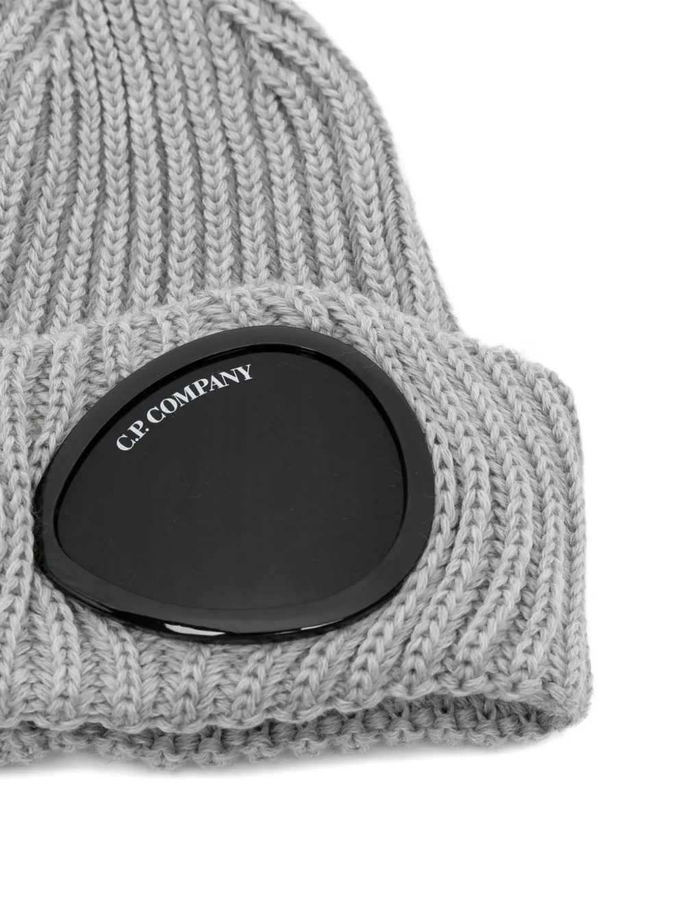 C.P. Company goggle-detail wool beanie hat Grijs