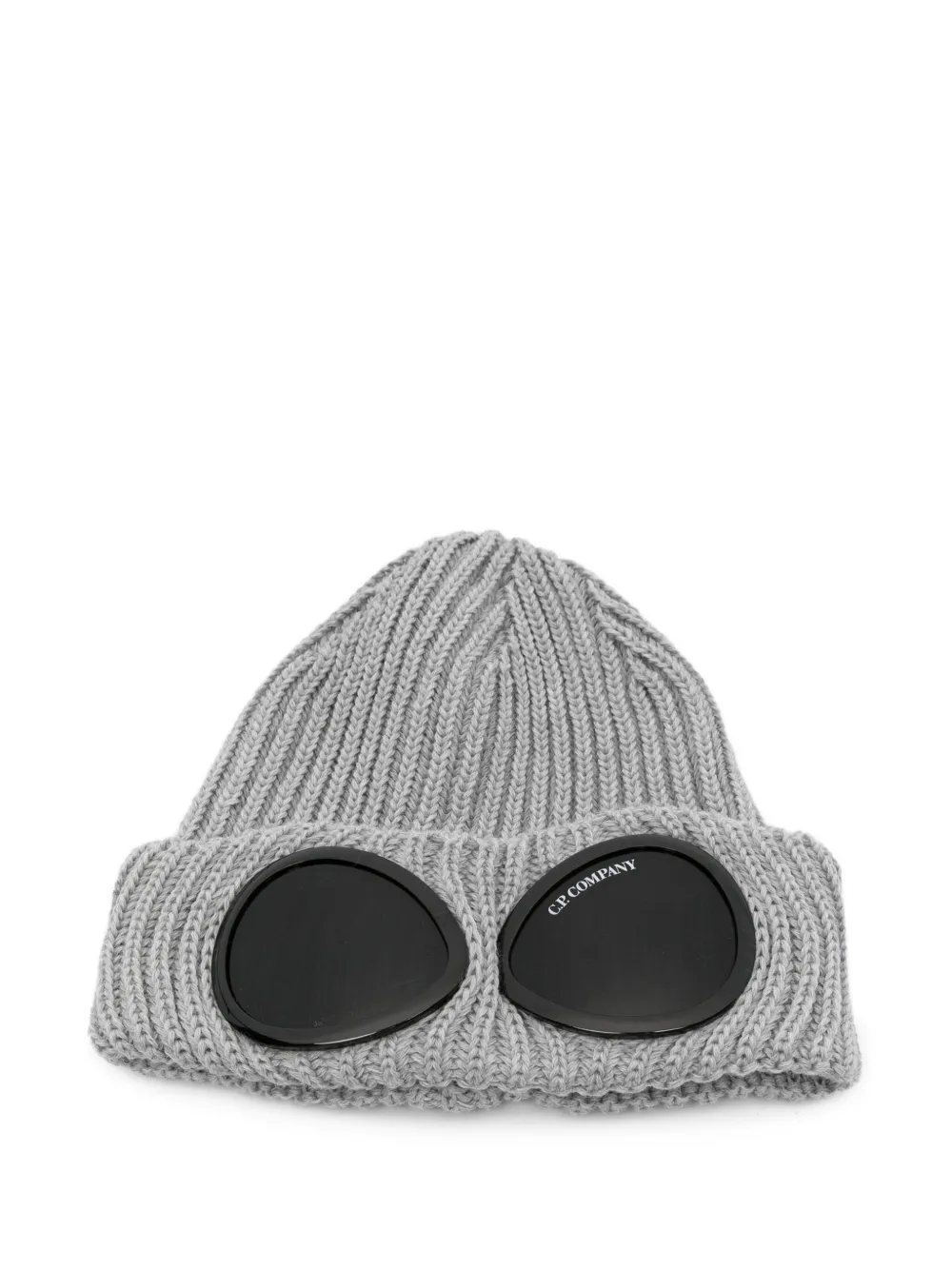 C.P. Company goggle-detail wool beanie hat Grijs