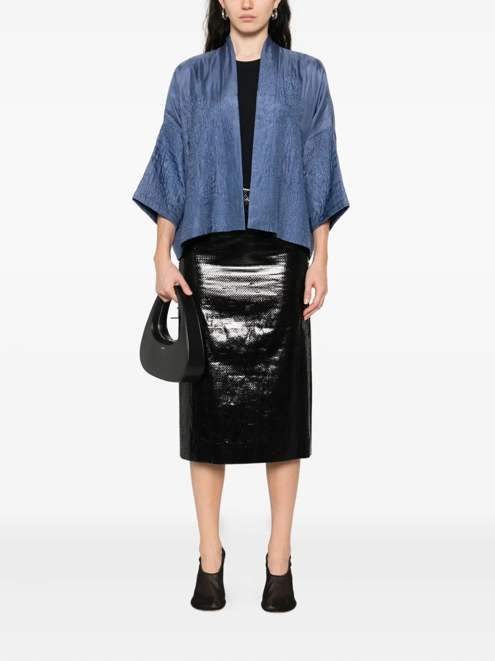 YAVI textured silk jacket | Cropped Jackets | Image 2