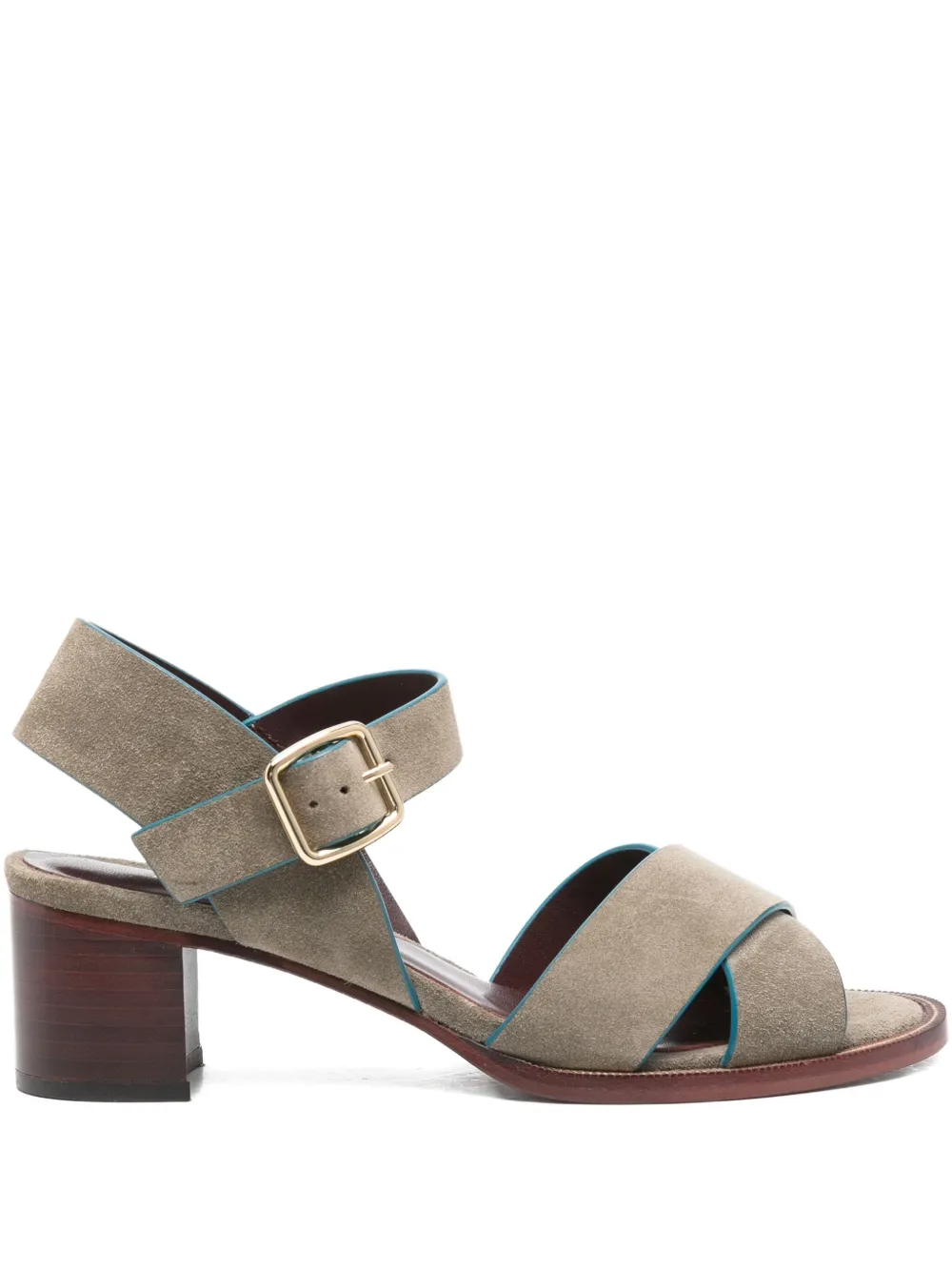 Avril Gau 60mm crossover buckle heeled sandals | Grey | Image 1