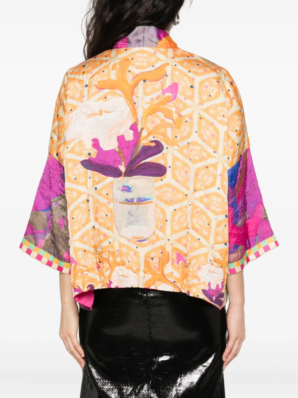 YAVI Jack met abstracte print Oranje