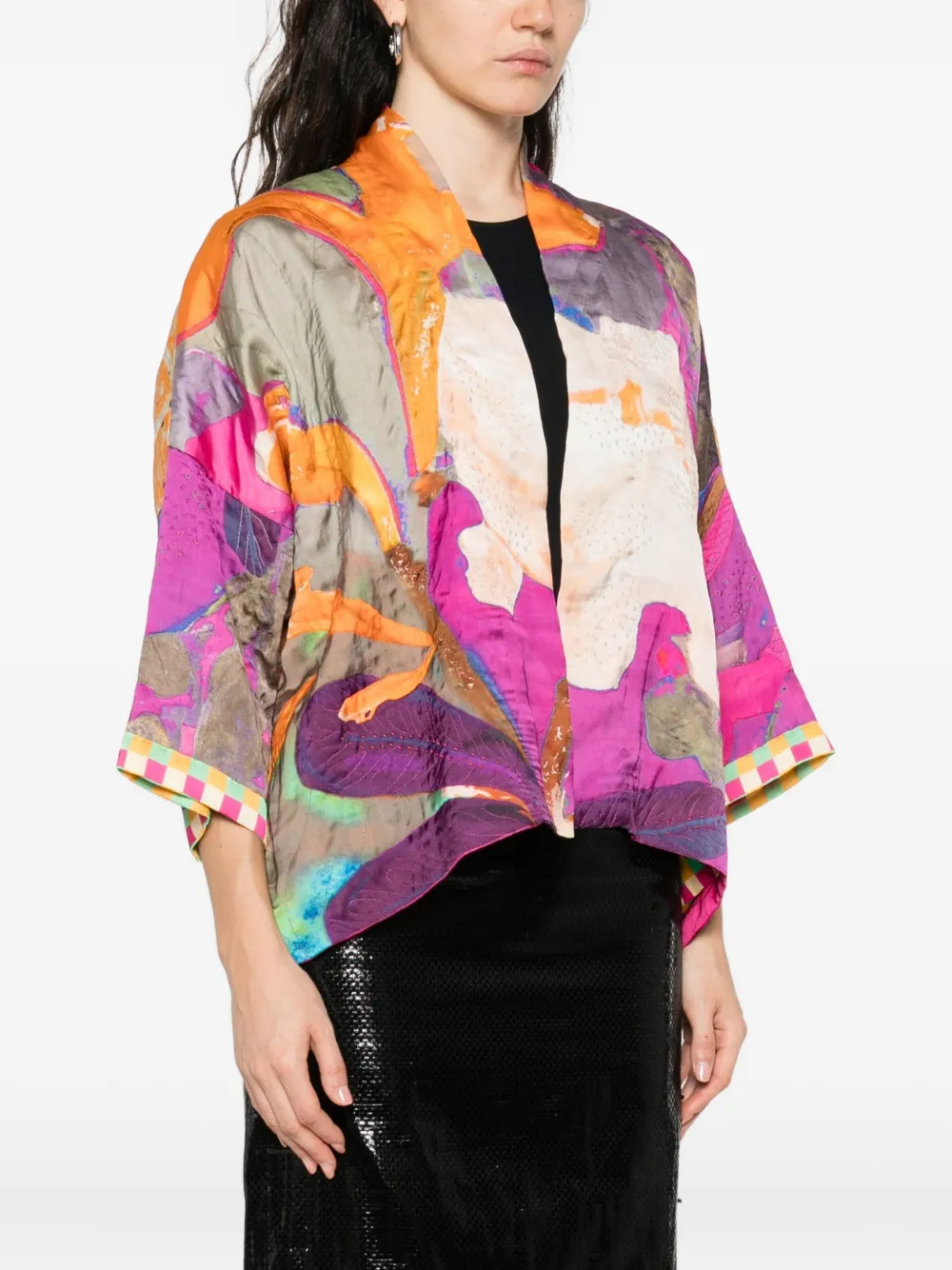 YAVI Jack met abstracte print Oranje