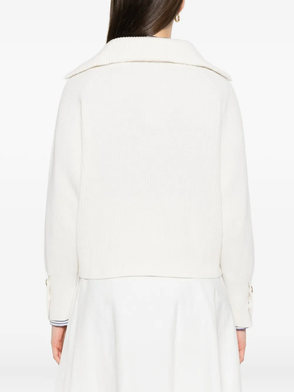 Brunello Cucinelli ribbed-knit sweater Wit