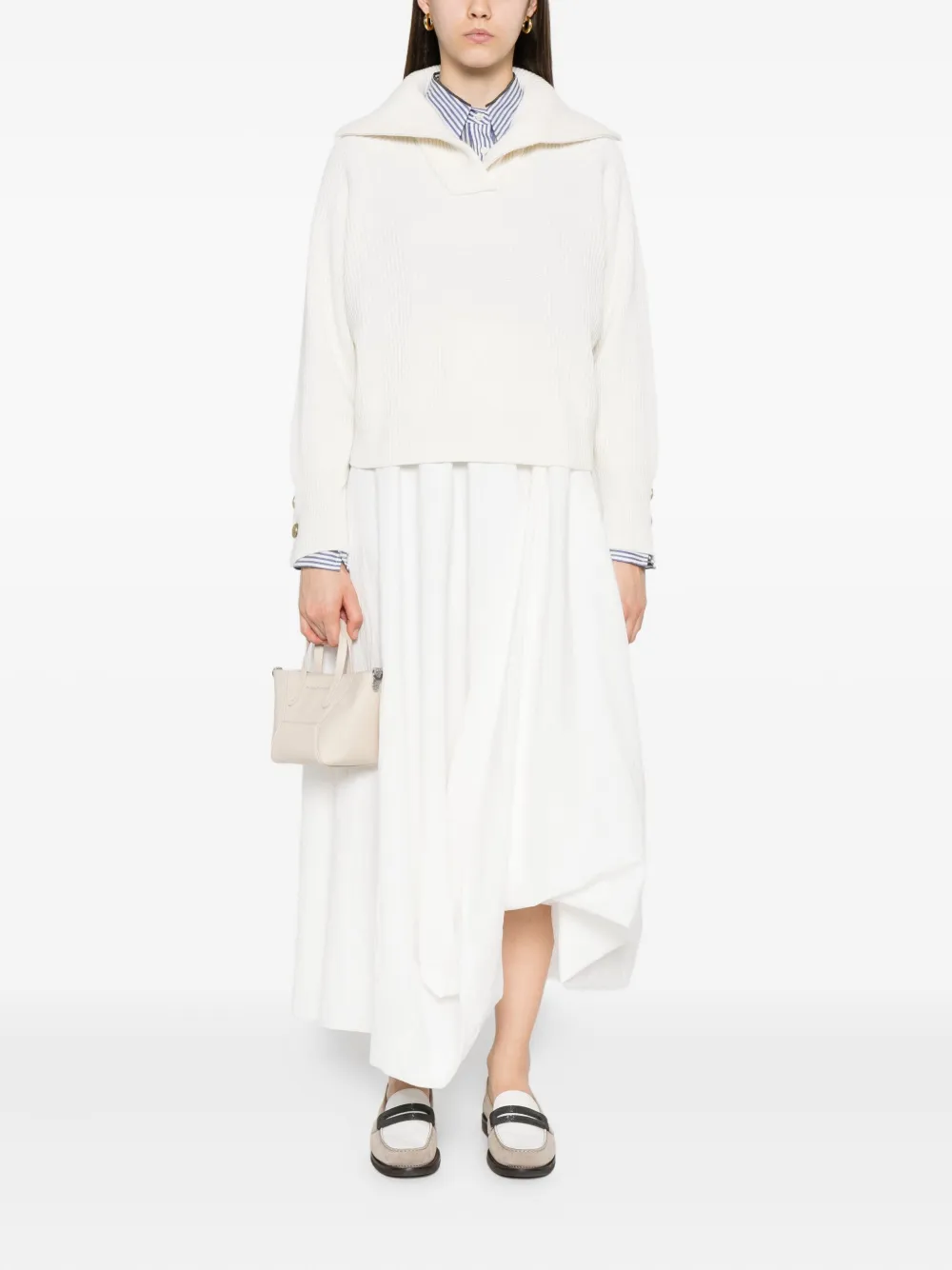 Brunello Cucinelli ribbed-knit sweater Wit
