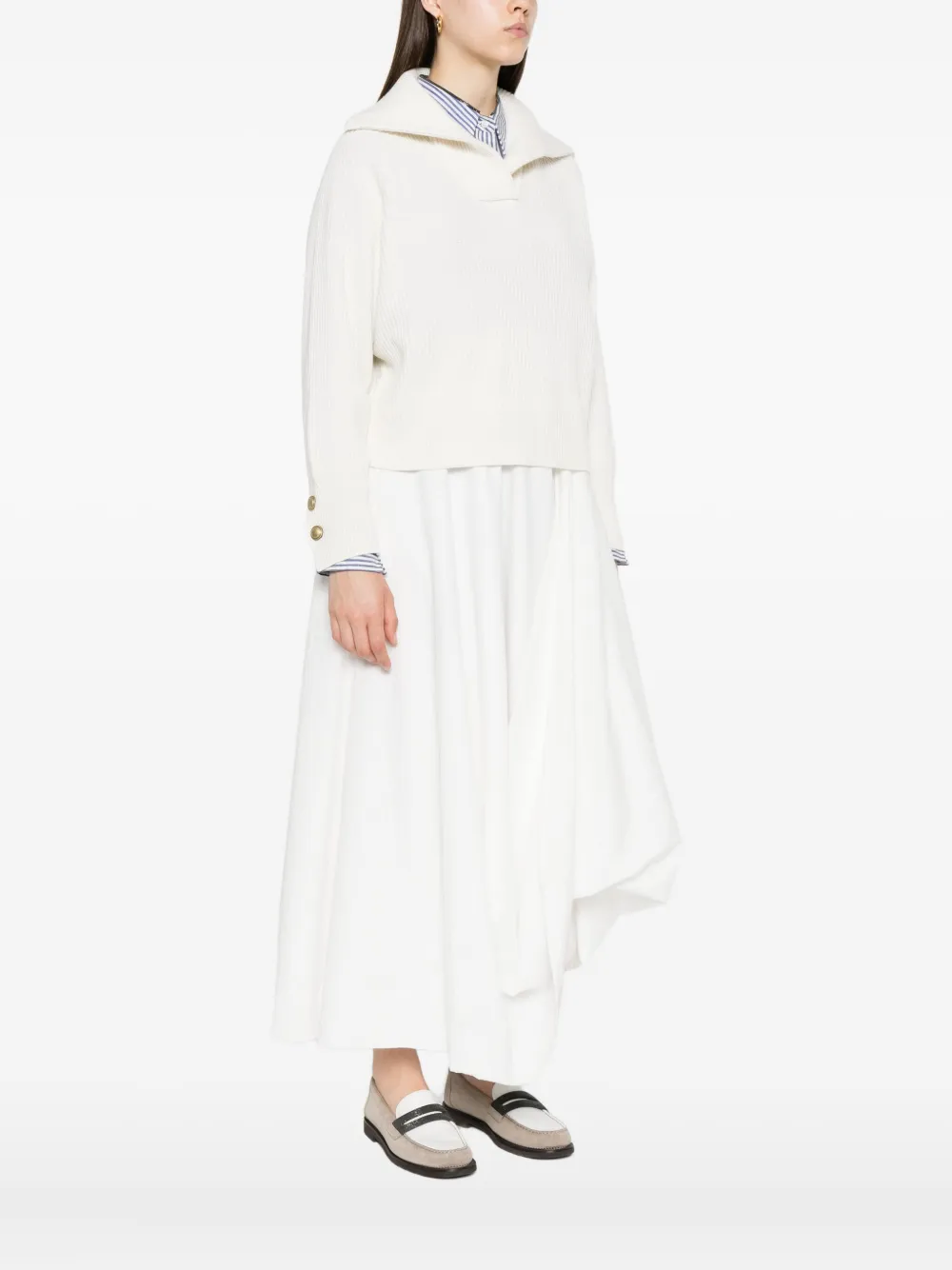 Brunello Cucinelli ribbed-knit sweater Wit