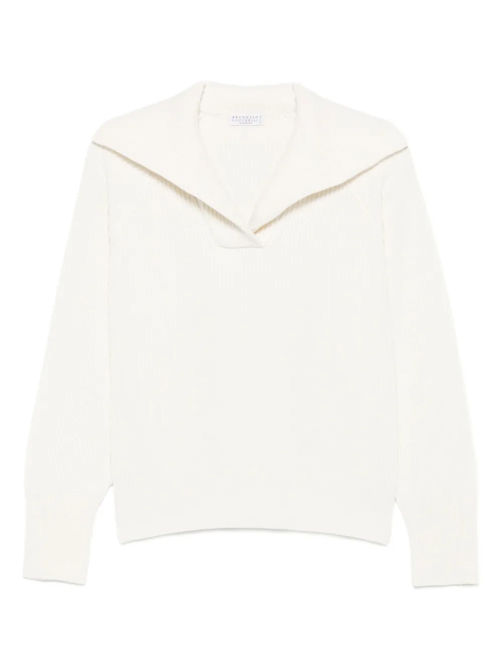 Brunello Cucinelli ribbed-knit sweater Wit