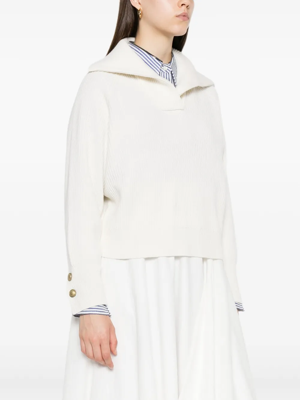  Brunello Cucinelli Jersey De Canalé - Blanco 