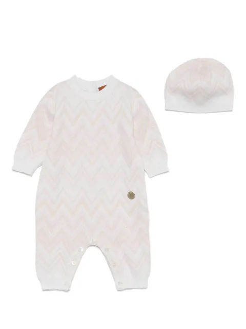 Missoni Kids chevron-pattern knitted romper (set of two)