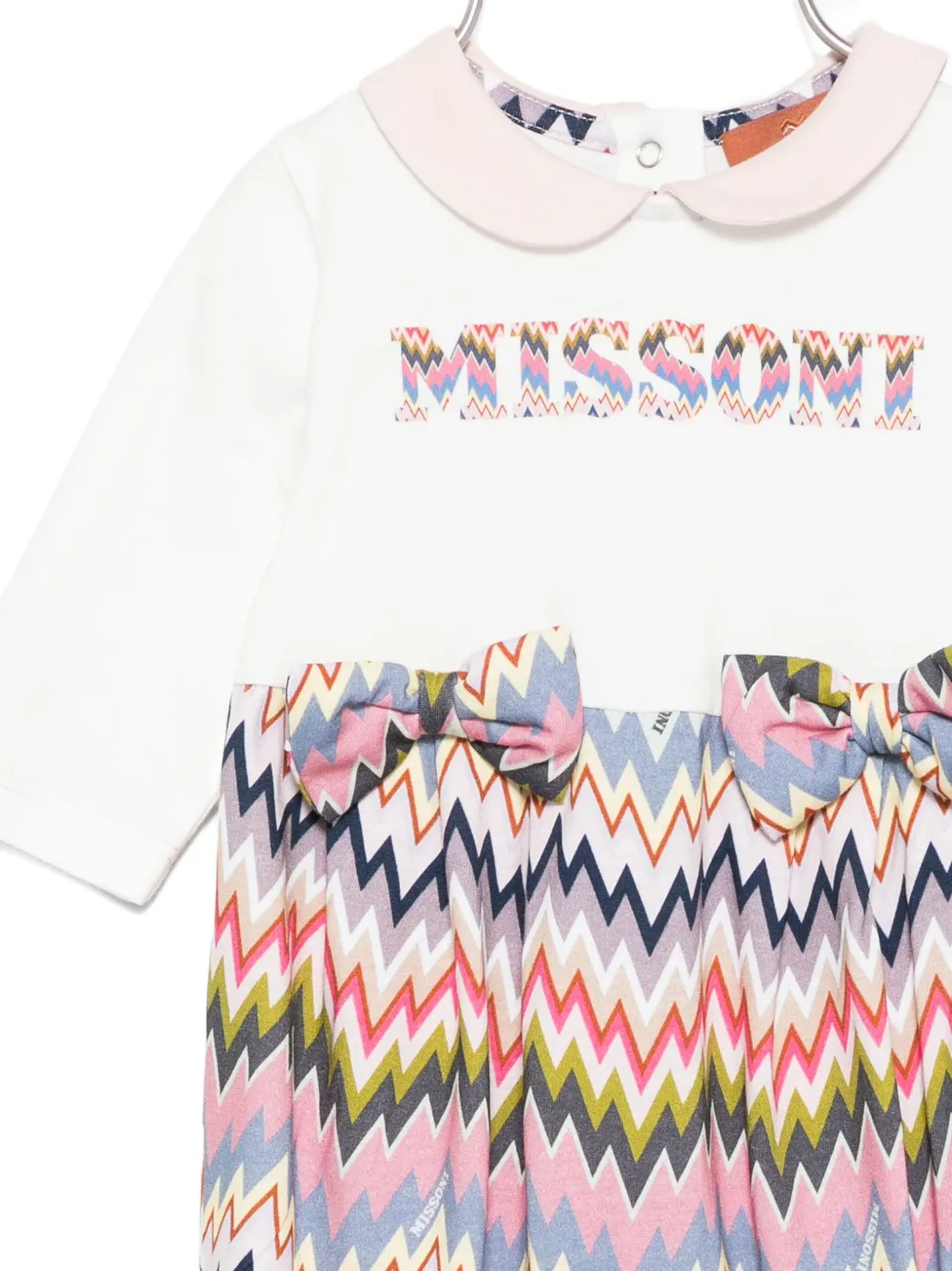 Missoni Kids Twee rompers met zigzag-print Roze