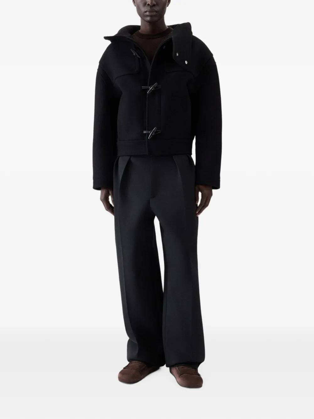 Jacquemus Le Duffle Cabana jack met houtje-touwtje sluiting Zwart