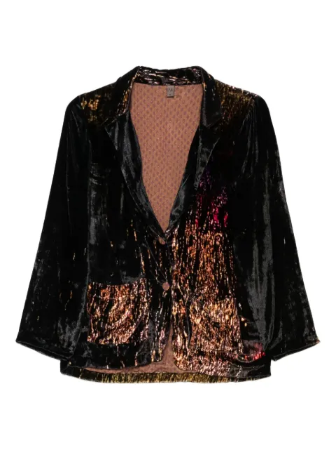 YAVI metallic-effect silk velvet jacket