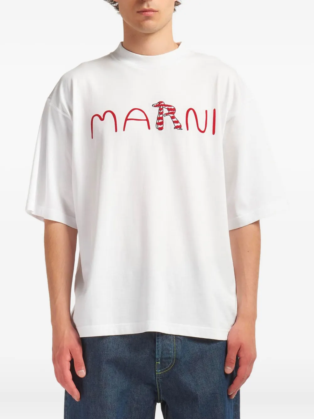 Marni playera con logo bordado | blanco | Image 1