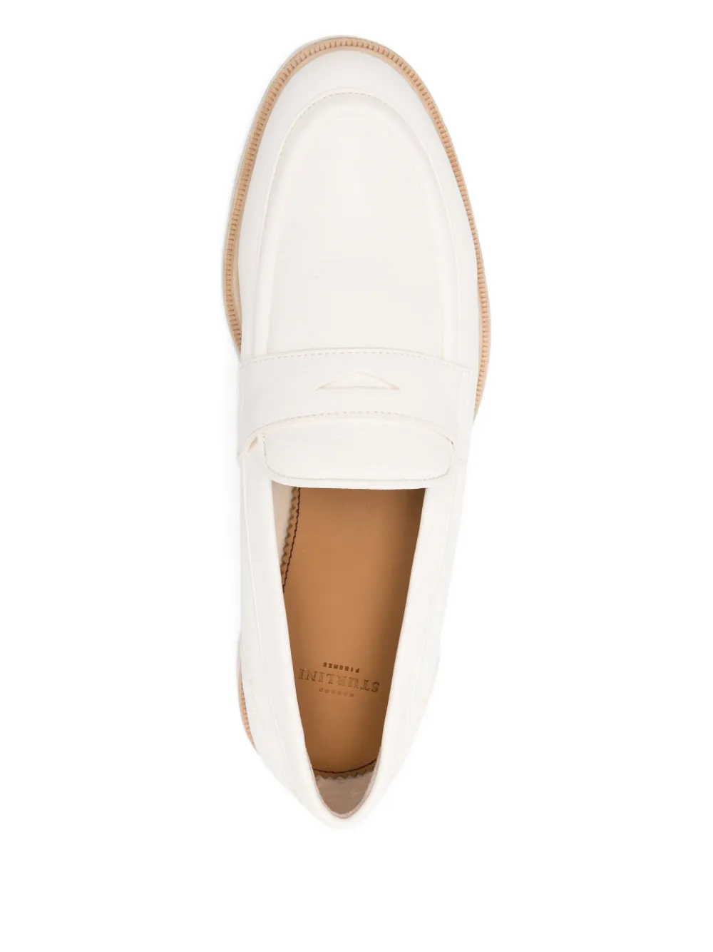 sturlini firenze penny-slot leather loafers White