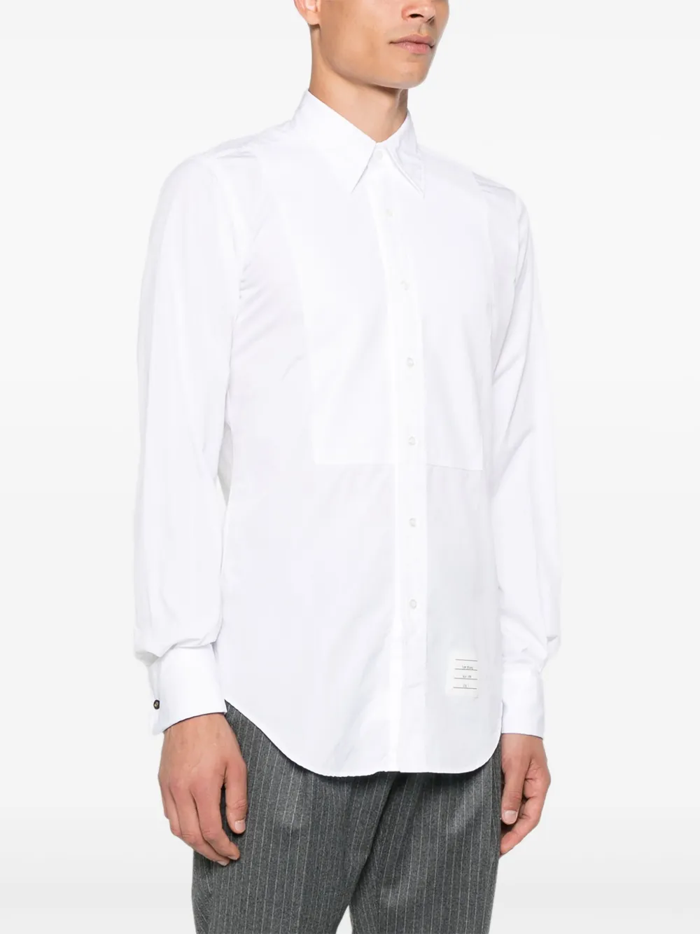 Thom Browne Overhemd met 3-Stripes logo Wit