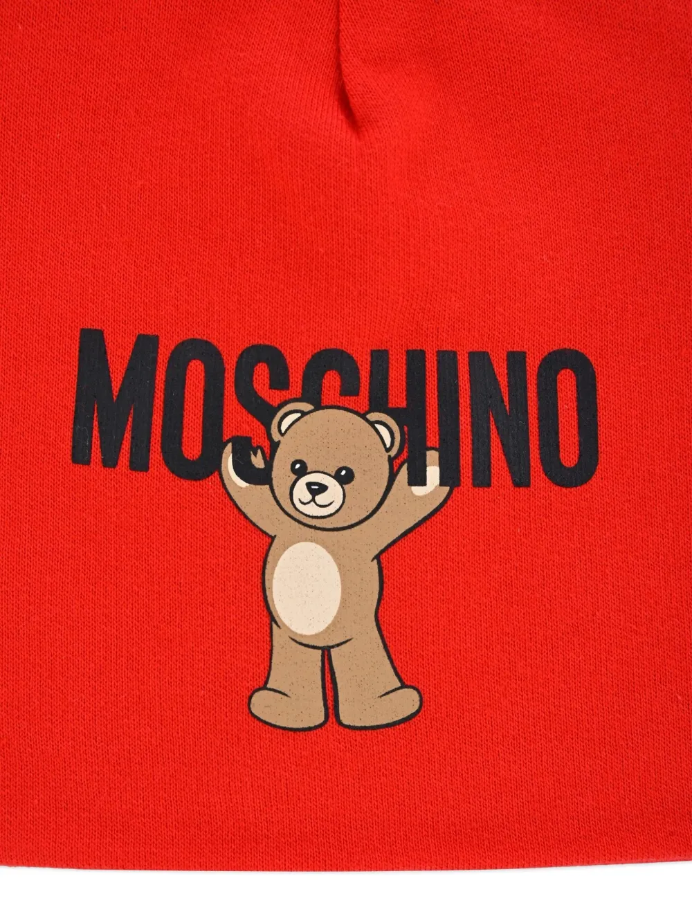 Moschino Kids Hoed met teddybeerprint en oorkleppen Rood