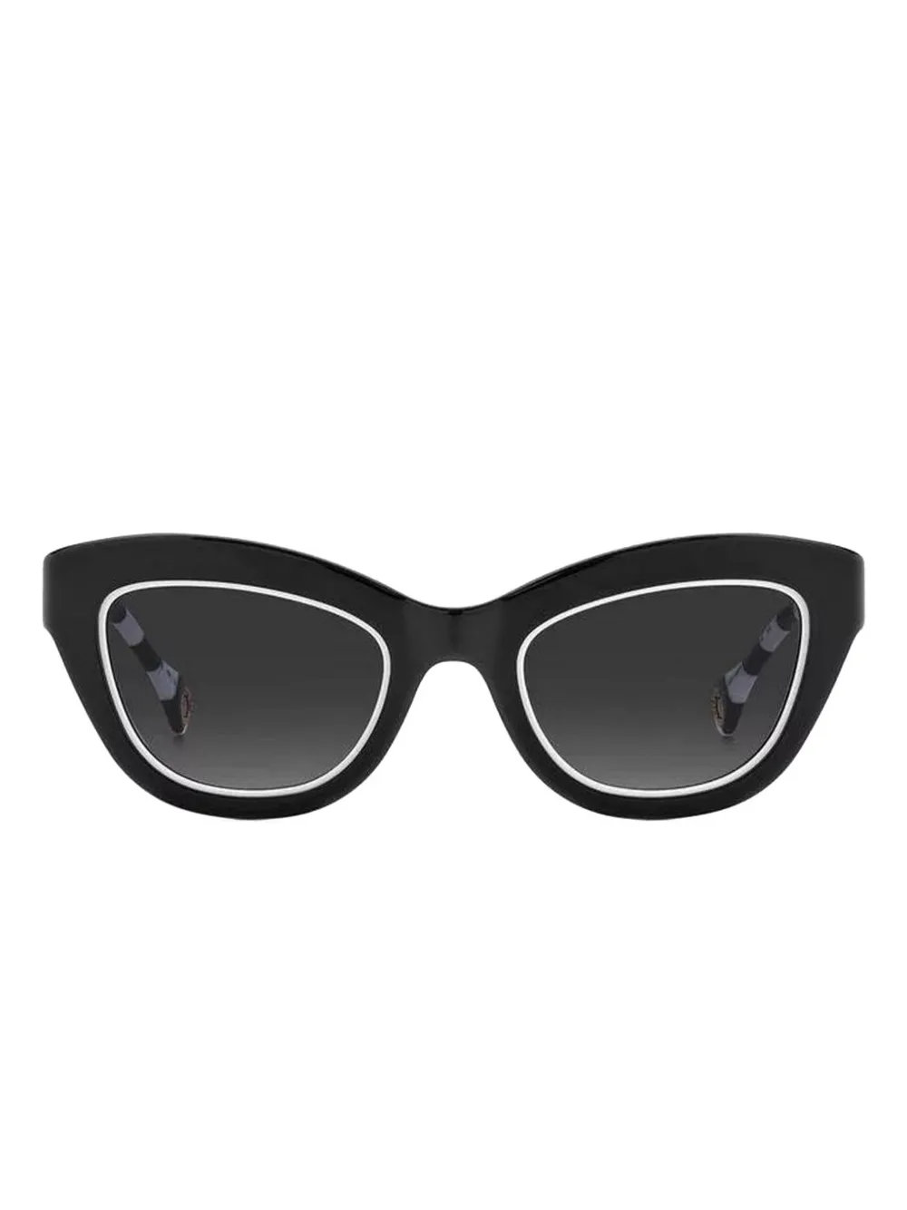 Carolina Herrera Striped Cat-eye Sunglasses In Black
