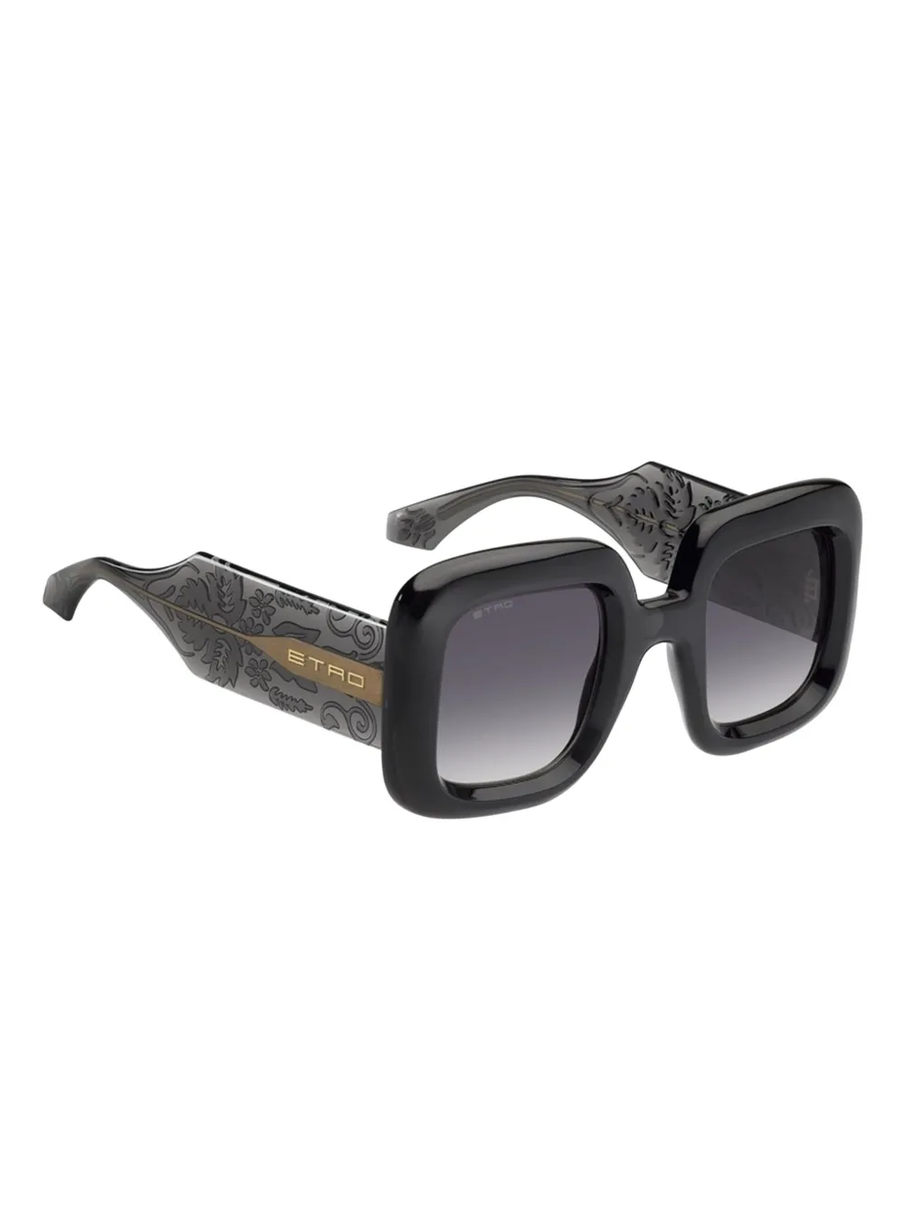 ETRO arm-embellishment square sunglasses - Zwart