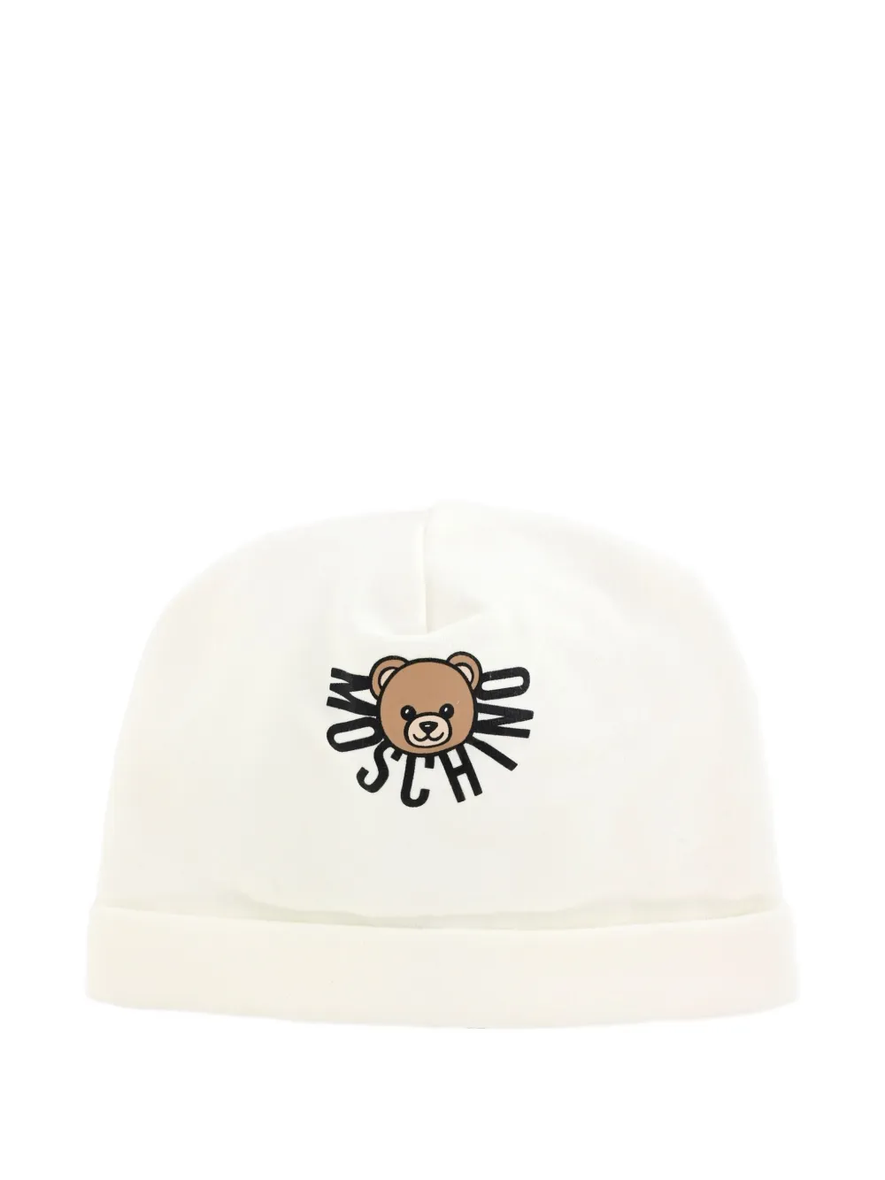 Moschino Babies' Teddy-print Beanie In White