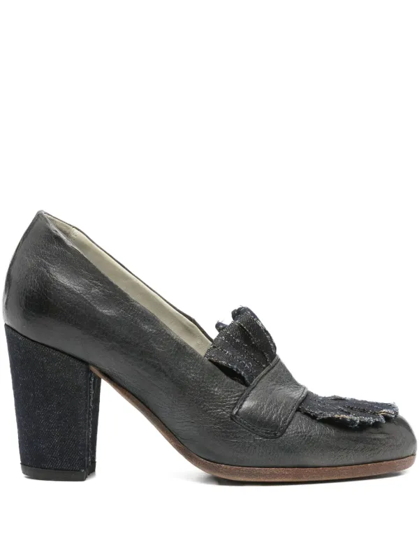 Sartori Gold 70mm denim-detail block-heel Loafers Blue FARFETCH IN
