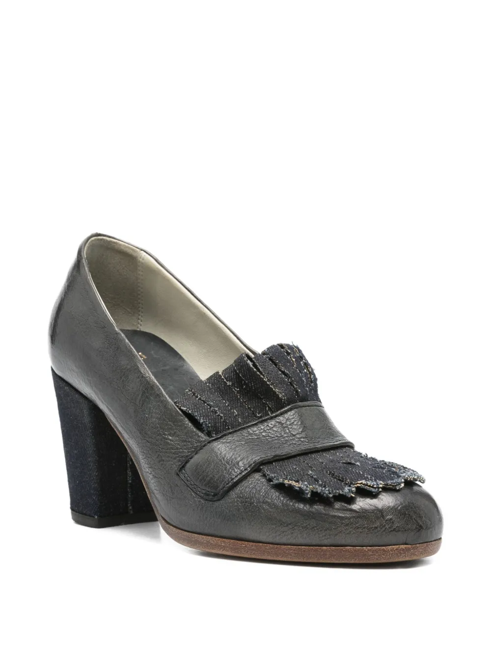 Sartori Gold 70mm denim-detail block-heel loafers | Image 2