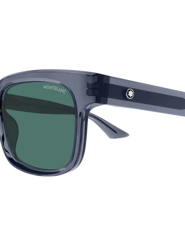 Montblanc Lentes De Sol Con Armazón Rectangular Gris FARFETCH CO