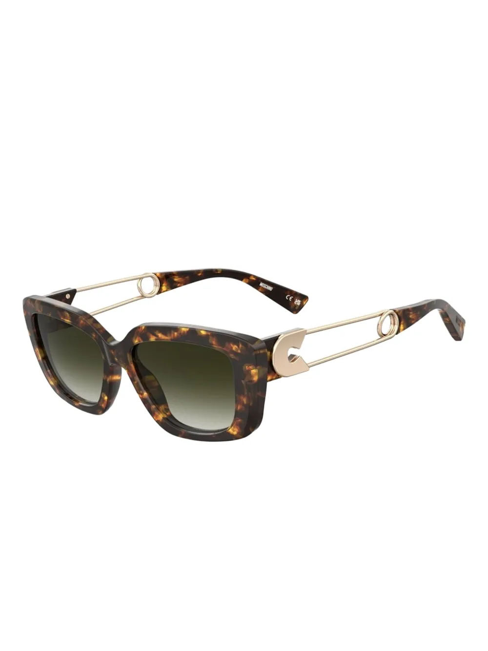 Moschino safety-pin tortoiseshell sunglasses Zwart