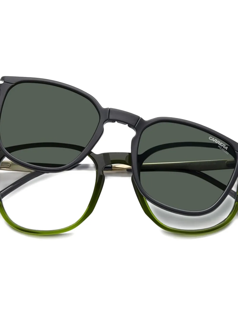 Carrera clip-on square-frame sunglasses Zwart