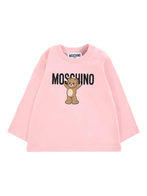 Moschino Kids تيشيرت بأكمام طويلة وطبعة تيدي