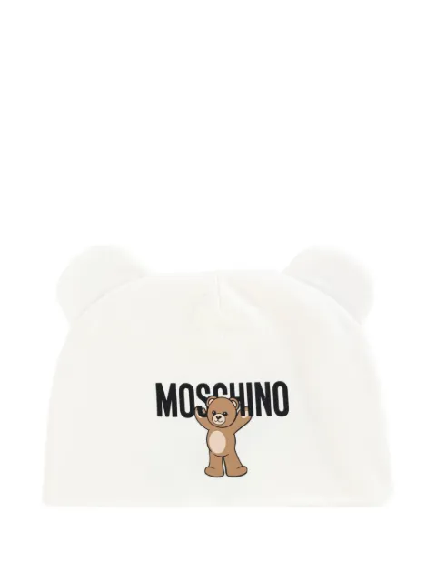 Moschino Kids teddy-print ear-flap beanie