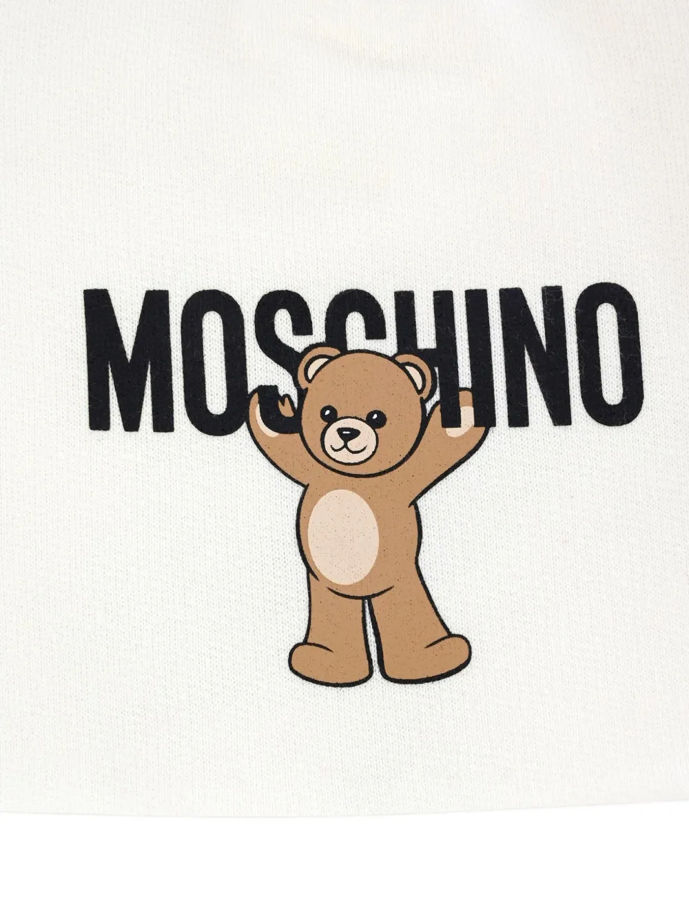 Moschino Kids Muts met teddybeerprint en oorkleppen Beige