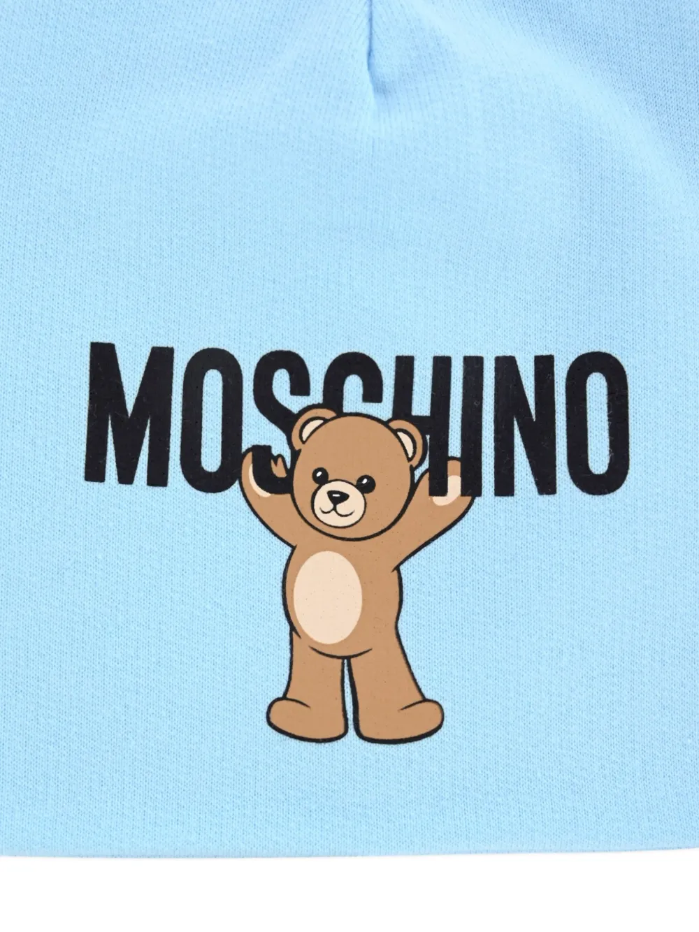 Moschino Kids Muts met beerprint Blauw