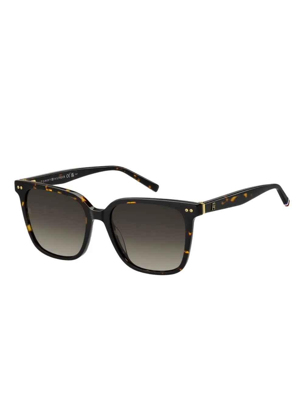 Tommy Hilfiger tortoiseshell square-frame sunglasses - Zwart