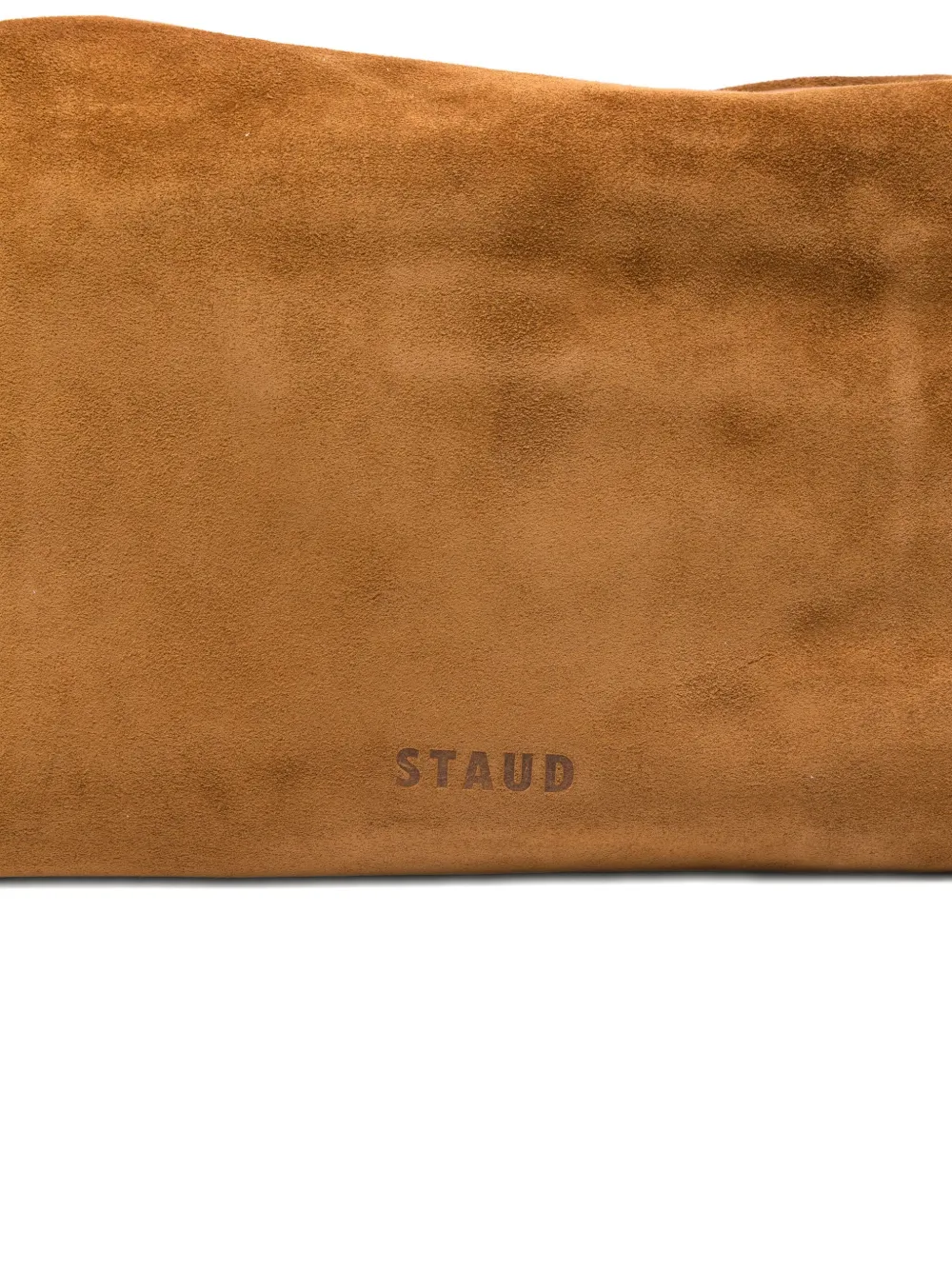 STAUD Harlow knotted-strap suede shoulder bag Bruin