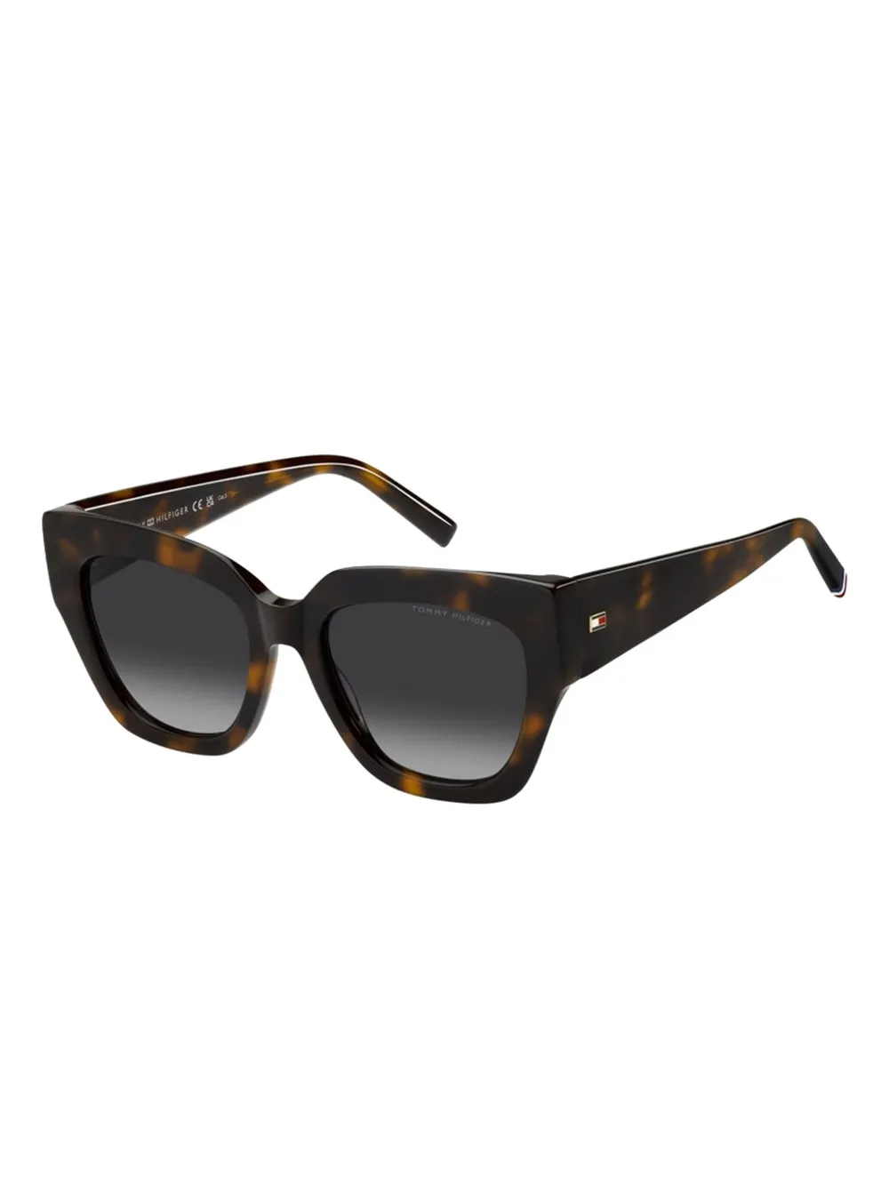 Tommy Hilfiger tortoiseshell geometric-frame sunglasses - Zwart