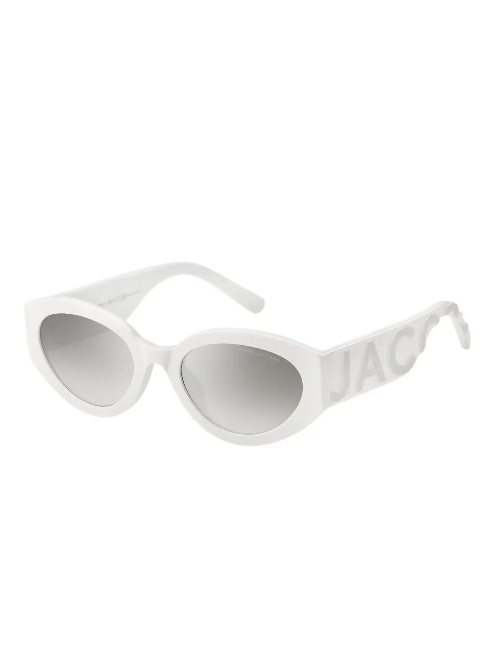 Marc Jacobs Eyewear logo-plaque oval-frame sunglasses - Wit