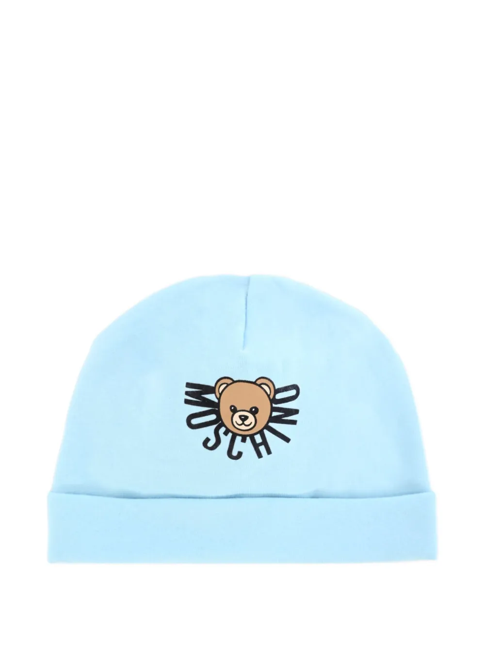 Moschino Babies' Teddy-print Beanie In Blue