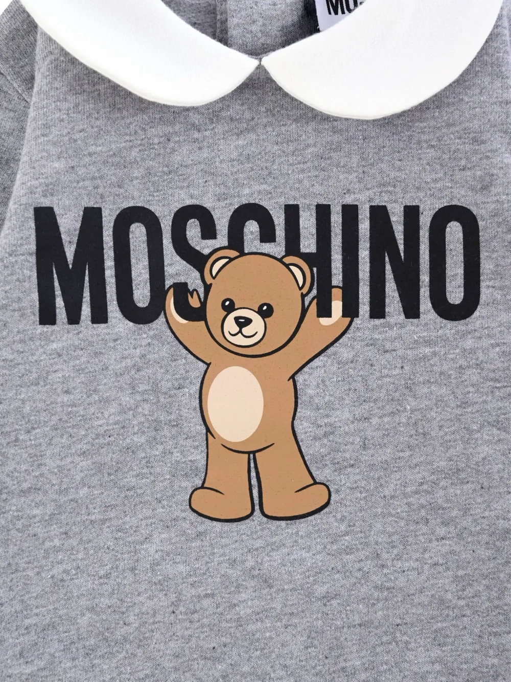 Moschino Kids Katoenen romper met teddybeerprint Grijs
