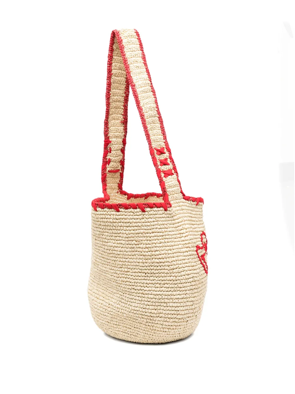 Marni Schoudertas met geborduurd logo Beige