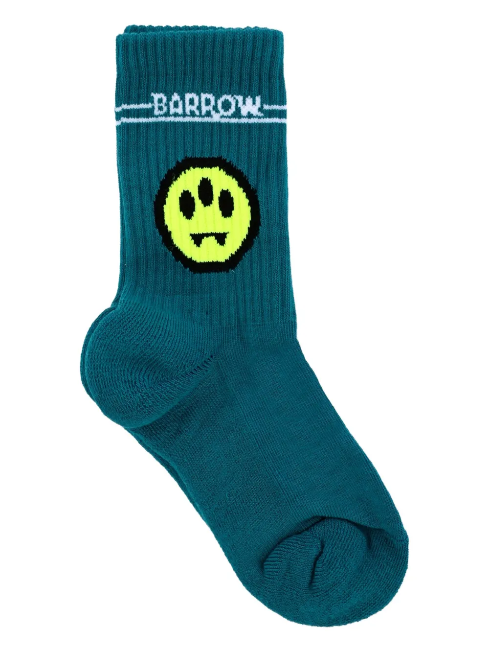 Barrow Smiley-face Ribbed Socks (pack Of Two) In Blue