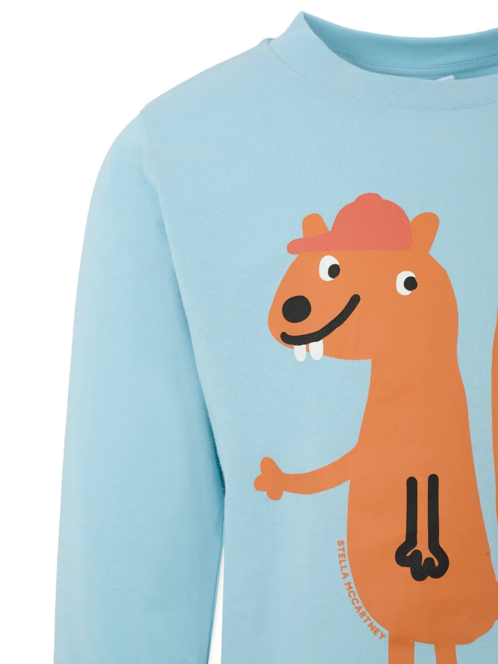 Stella McCartney Kids Sweater met eekhoornprint en lange mouwen Blauw