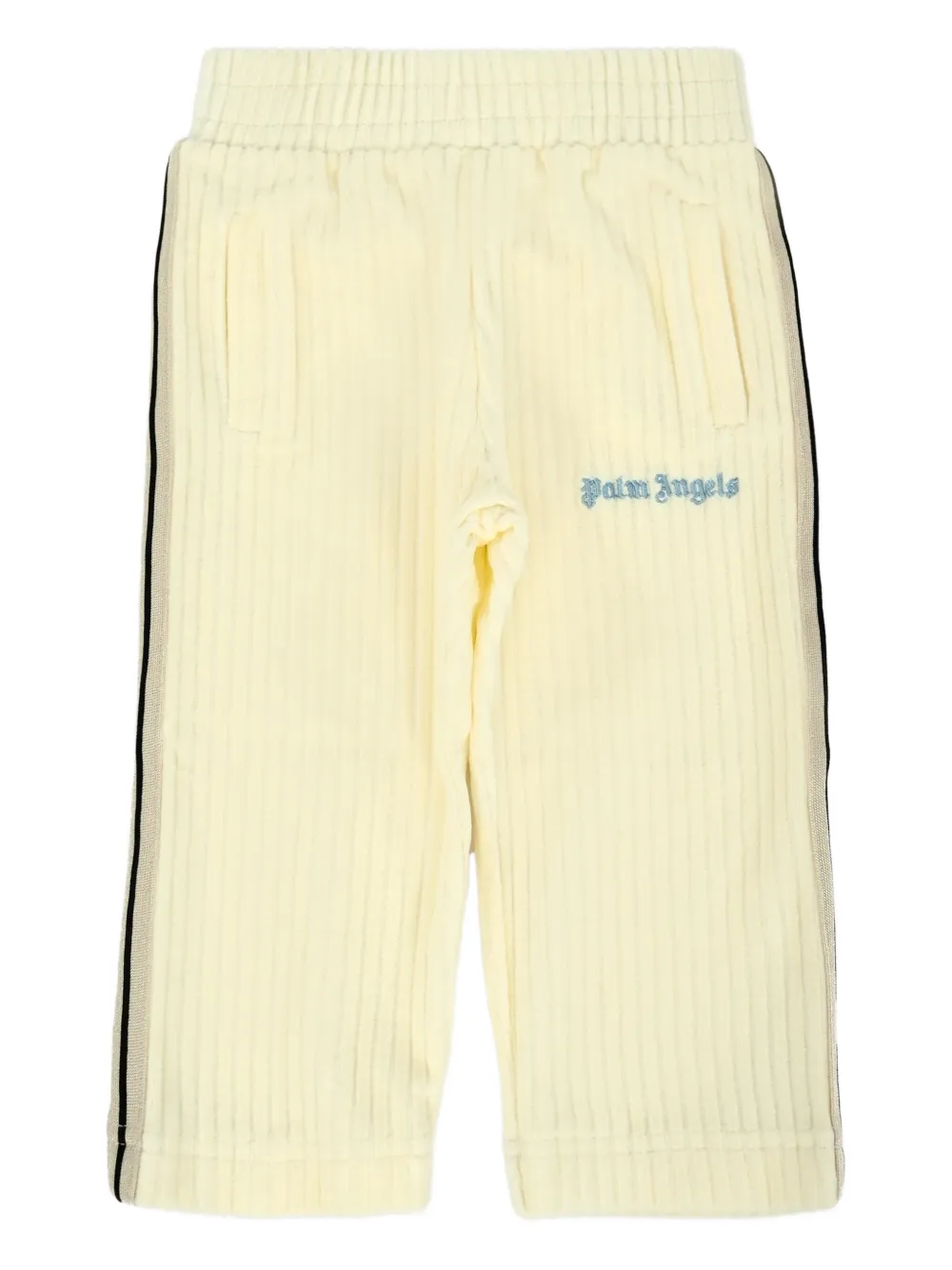 Palm Angels Kids Broek met zijstreep en geribbeld vlak Beige