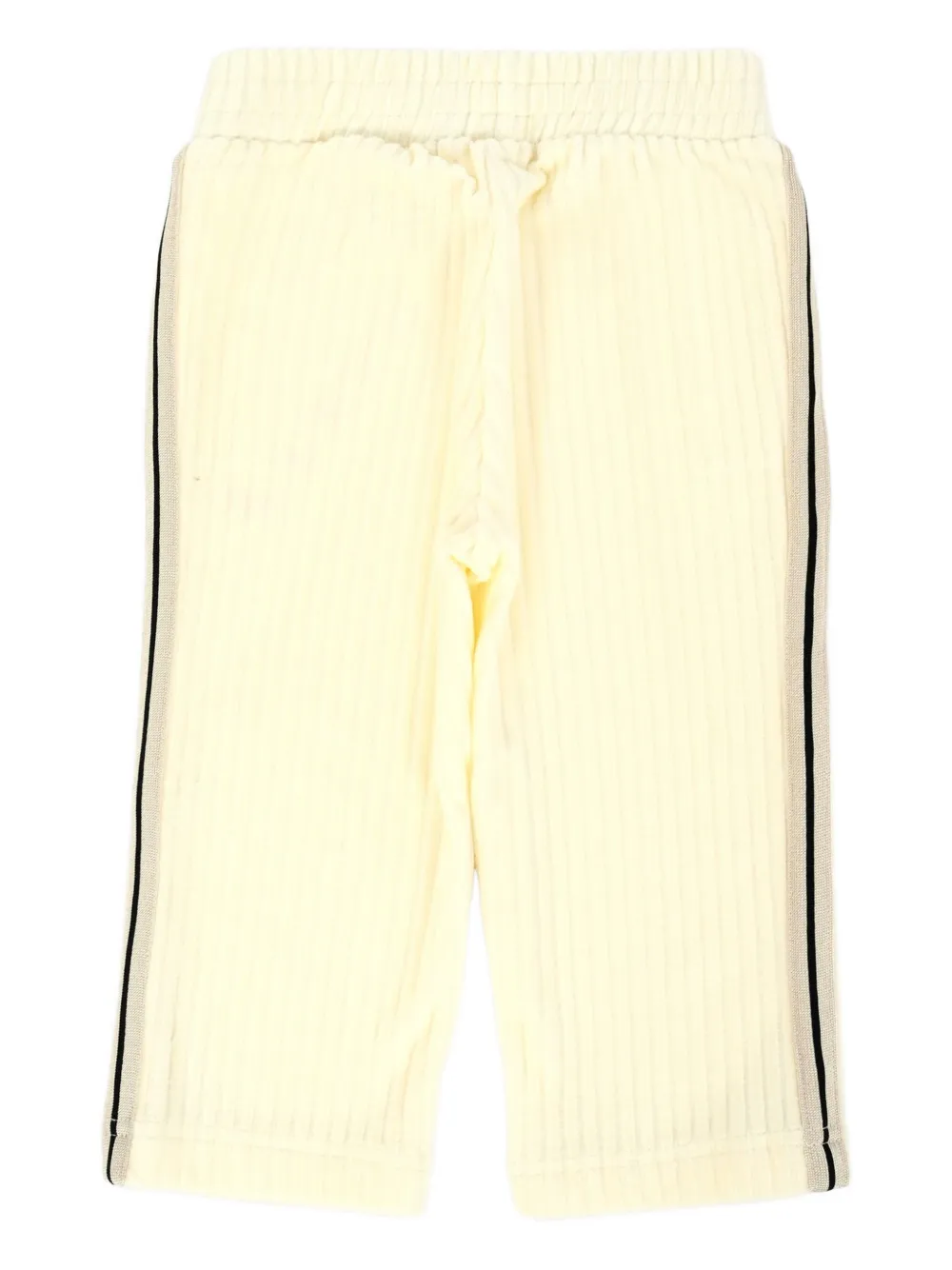 Palm Angels Kids Broek met zijstreep en geribbeld vlak Beige