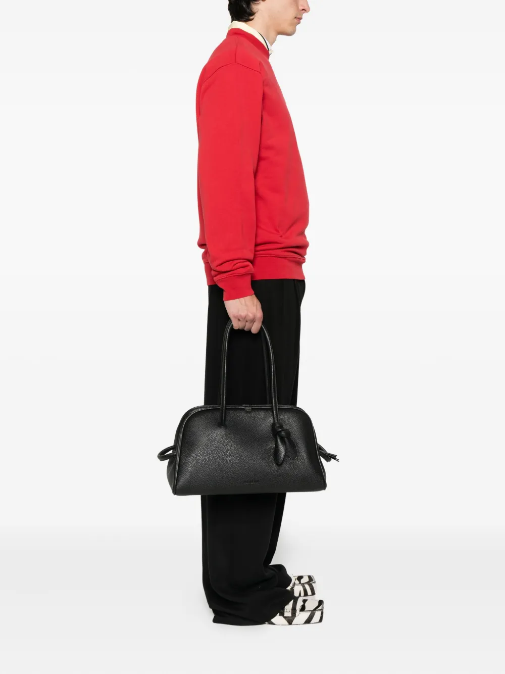 Jacquemus Tourism leren shopper Zwart