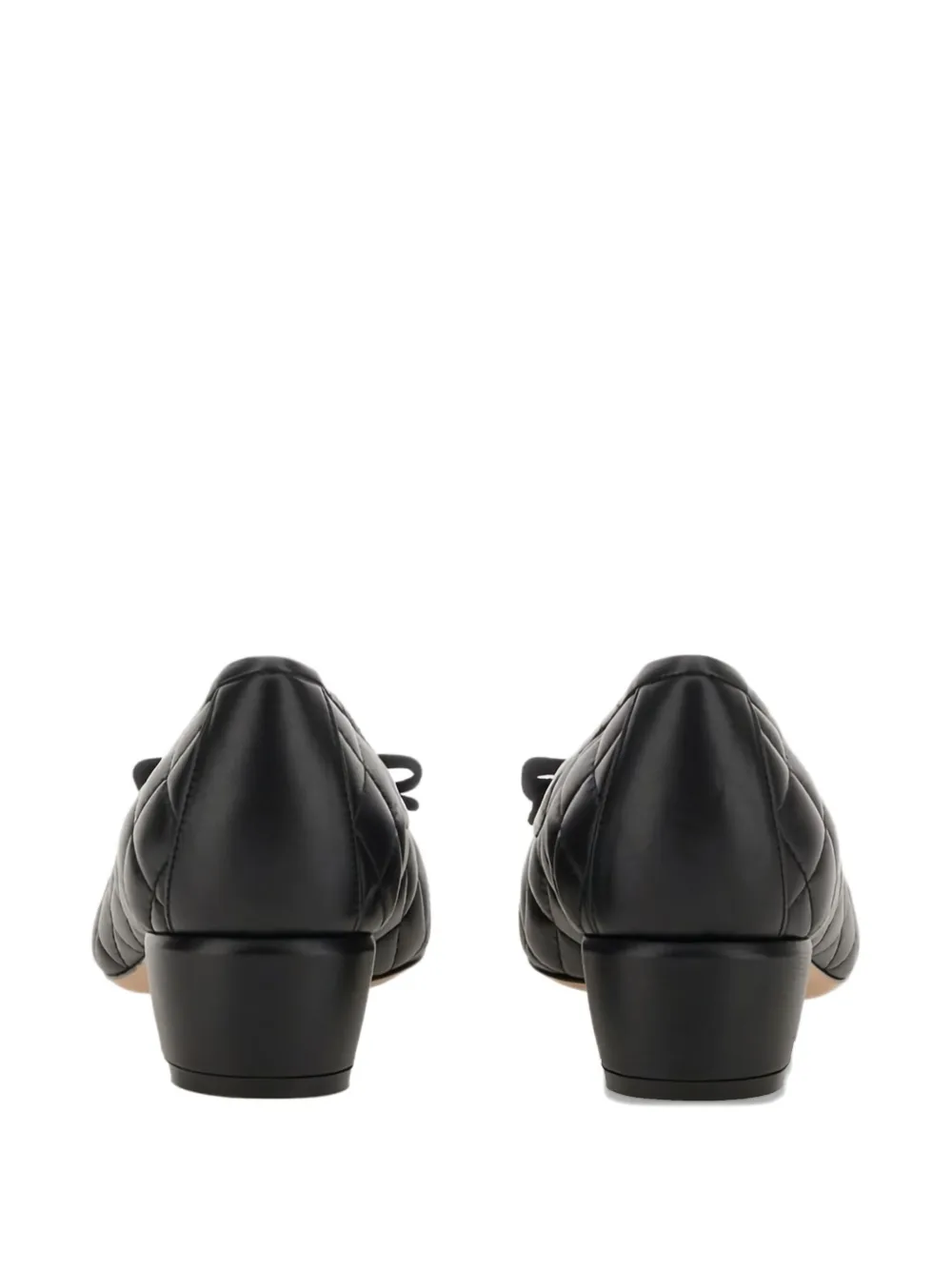 Ferragamo quilted bow pumps Black