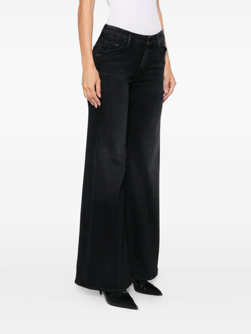 MOTHER logo-embellishment jeans Zwart