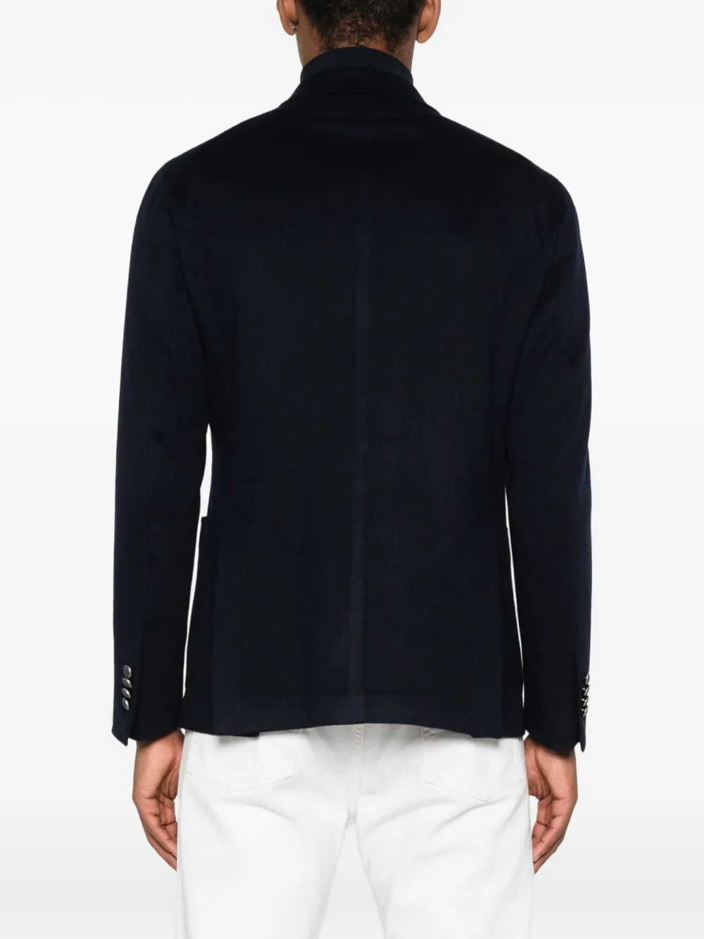 Tagliatore double-breasted cashmere blazer Blauw