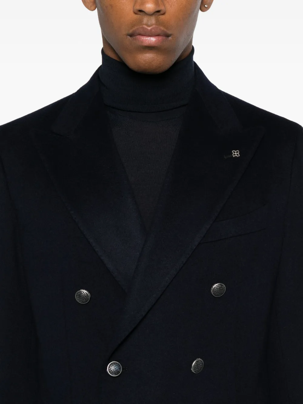 Tagliatore double-breasted cashmere blazer Blauw