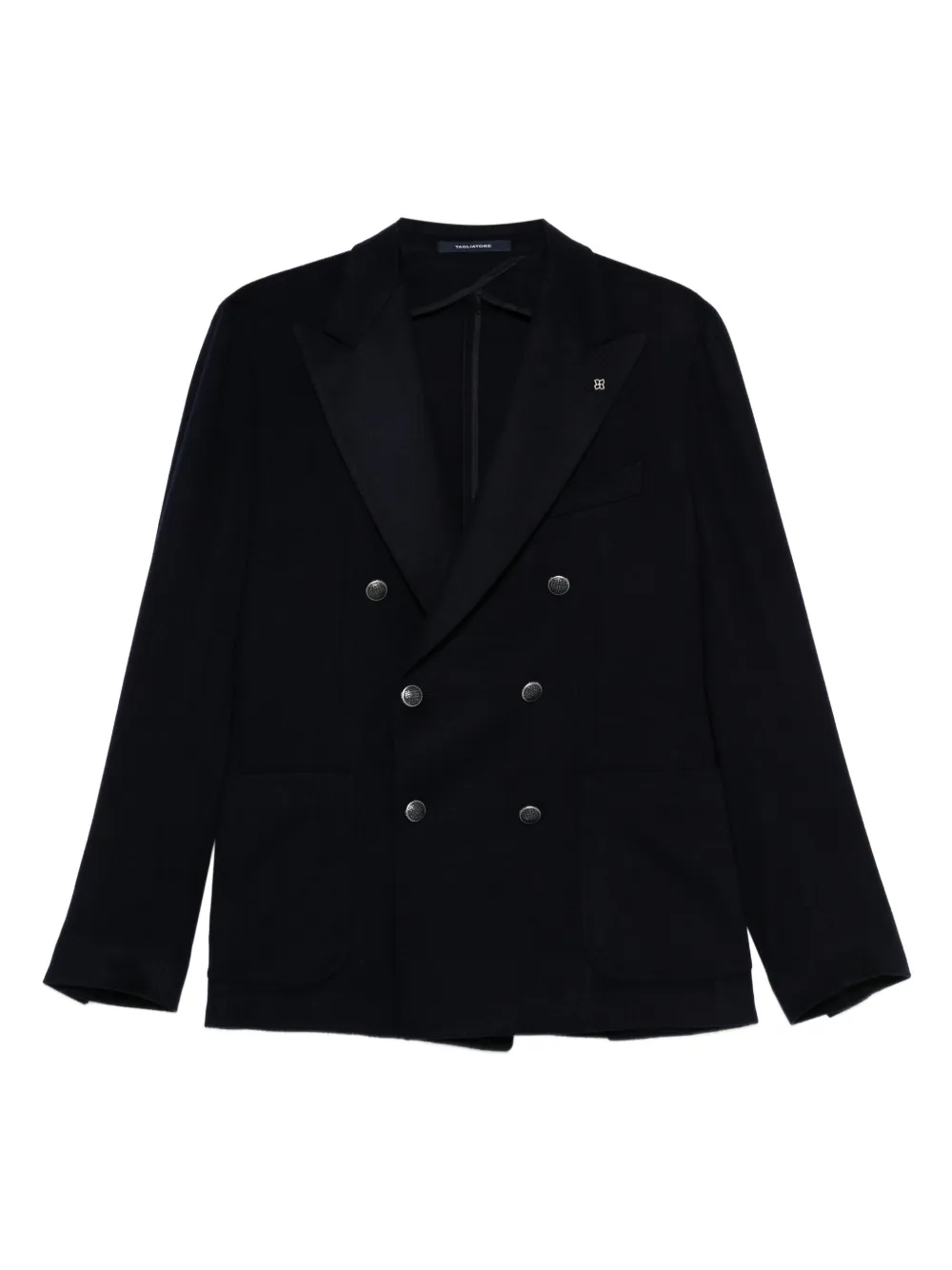 Tagliatore double-breasted cashmere blazer Blauw