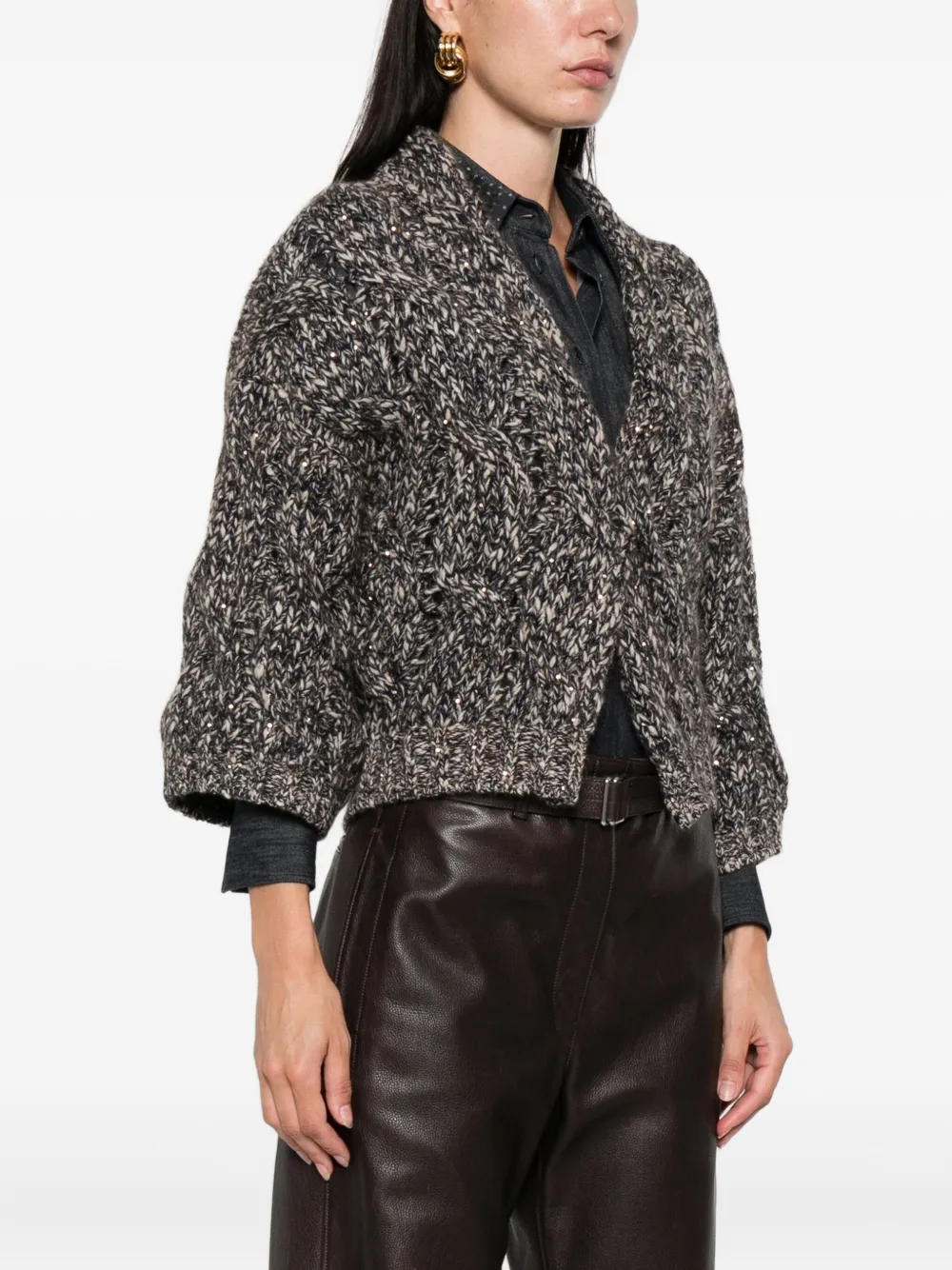 Brunello Cucinelli twist-detail cardigan Blauw