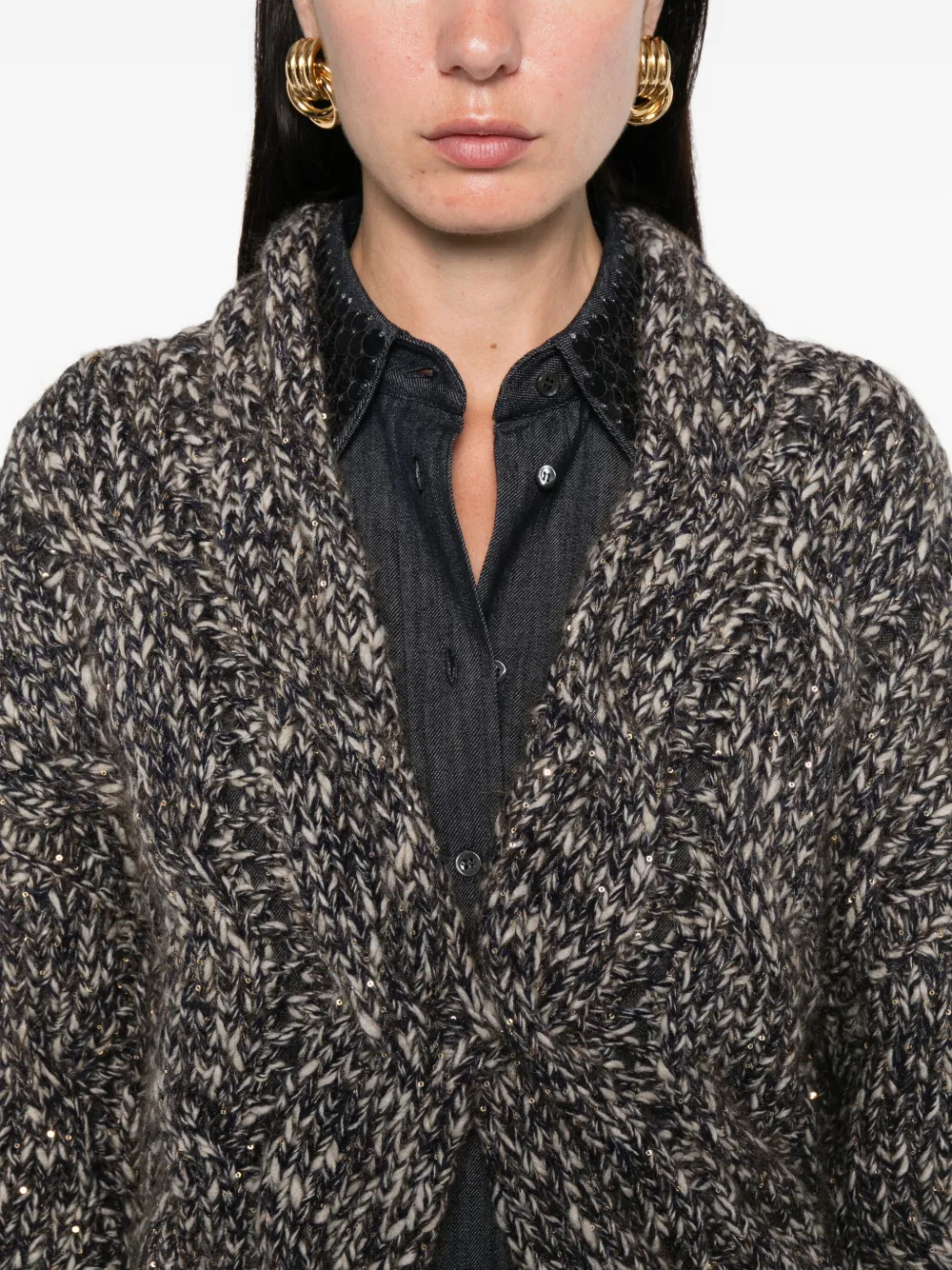Brunello Cucinelli twist-detail cardigan Blauw